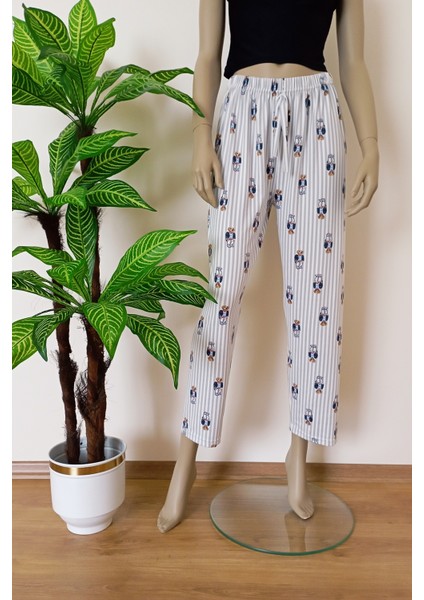 Kadın-Erkek Milan Kumaş Baskılı Rahat Kalıp Yumuşacık Esnek Dokulu Pijama Altı modelleri