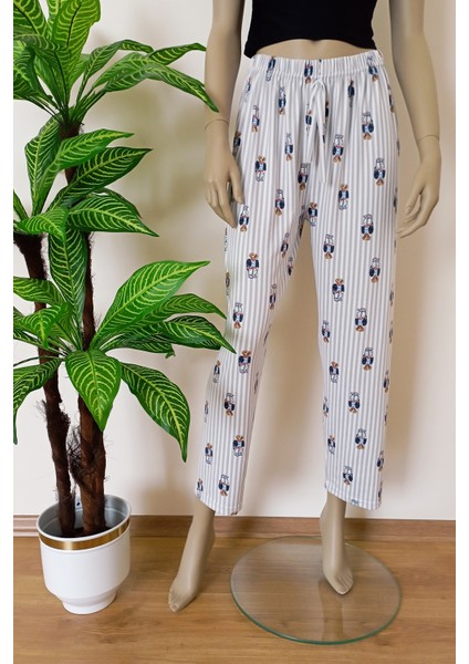 Kadın-Erkek Milan Kumaş Baskılı Rahat Kalıp Yumuşacık Esnek Dokulu Pijama Altı fırsatları