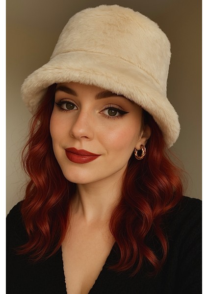 Kadın Peluş Bucket Şapka - Pamuk Kumaş Günlük Kışlık Kova Balıkçı Şapka fiyatları