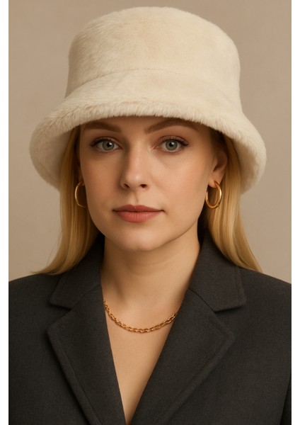 Kadın Peluş Bucket Şapka - Pamuk Kumaş Günlük Kışlık Kova Balıkçı Şapka modelleri