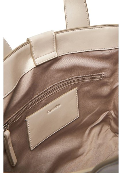 Kadın Yanları Cepli Çıkarılabilir Askılı Tote El Çanta - Ekru indirimleri