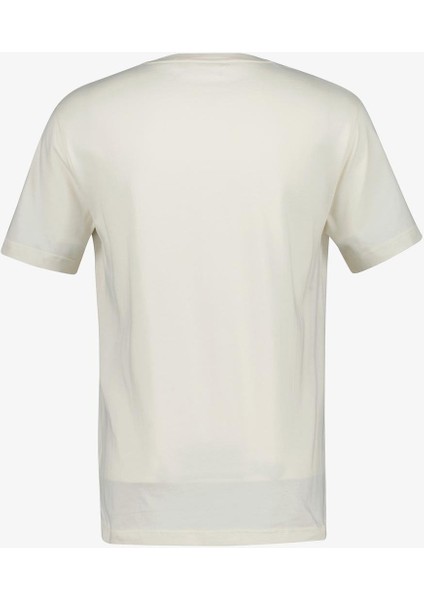 Erkek Regular Fit Bisiklet Yaka Logolu T-Shirt - Krem fiyatları