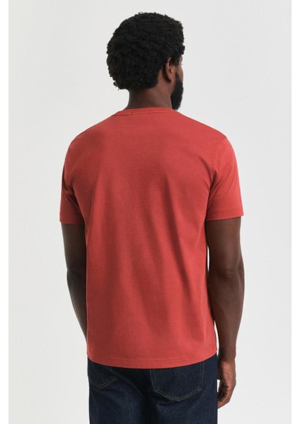 Erkek Regular Fit Bisiklet Yaka T-Shirt - Kırmızı fiyatları