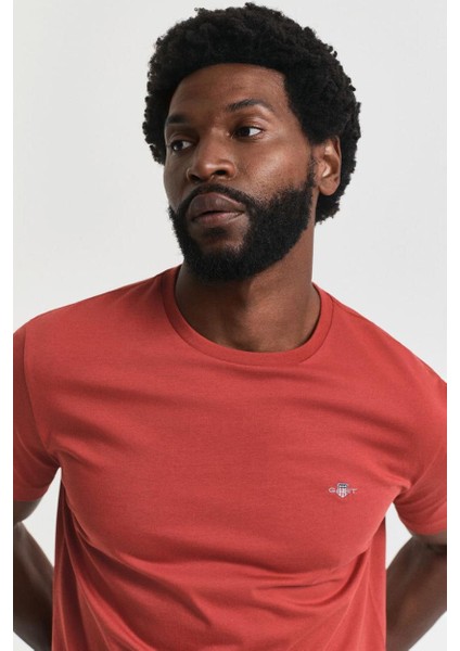 Erkek Regular Fit Bisiklet Yaka T-Shirt - Kırmızı fırsatları