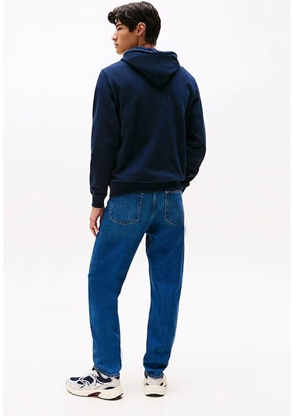 Erkek Logo Baskılı Kapüşonlu Sweatshirt – Lacivert modelleri