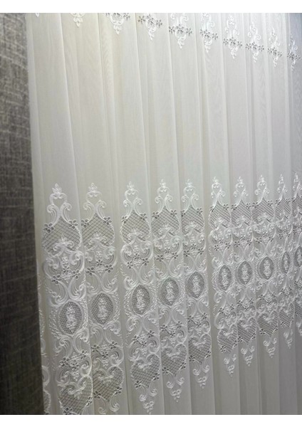 Nivemeshome Helen Gümüş Detaylı 1/3 Sık Pileli Tül Perde Apm modelleri