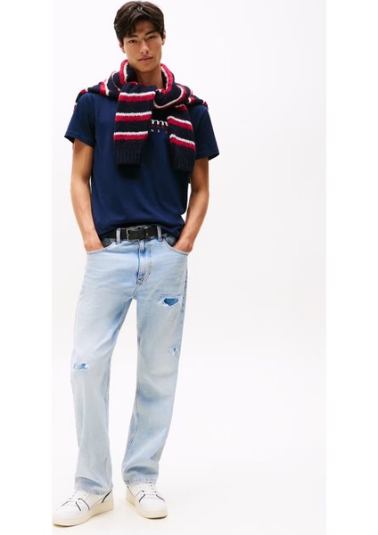 Erkek Logo Baskılı Kısa Kollu Tişört – Lacivert modelleri