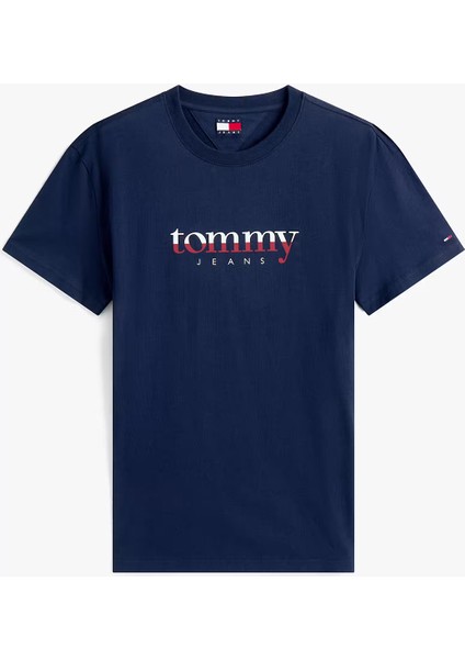 Erkek Logo Baskılı Kısa Kollu Tişört – Lacivert indirimleri