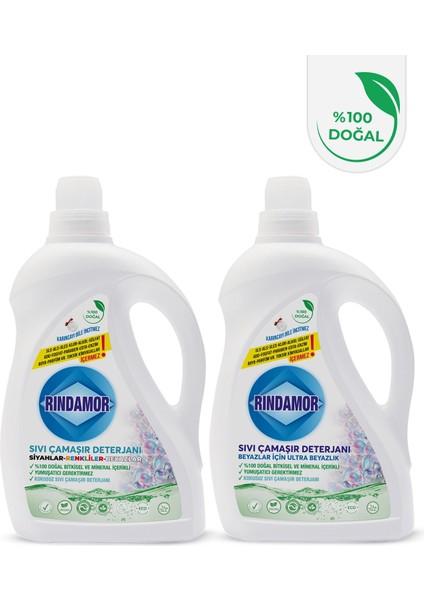 2li Kokusuz Sıvı Çamaşır Deterjanı-Tüm Renkler ve Sadece Beyazlar-Kendinden Yumuşatıcılı-2200MLX2 modelleri