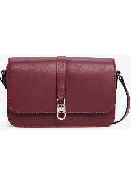 Kadın Th Lıbre Kapaklı Çapraz Askılı Çanta - Bordo