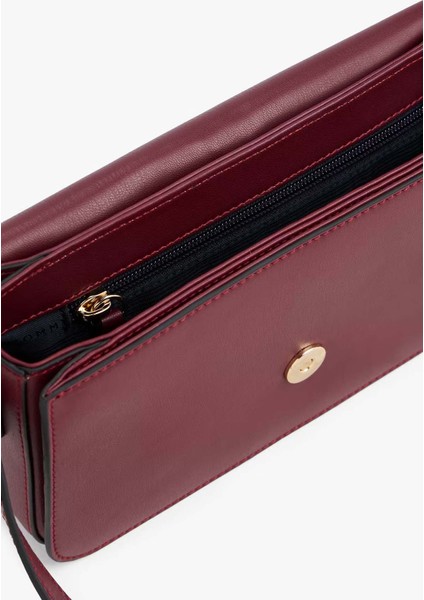 Kadın Th Lıbre Kapaklı Çapraz Askılı Çanta - Bordo indirimleri