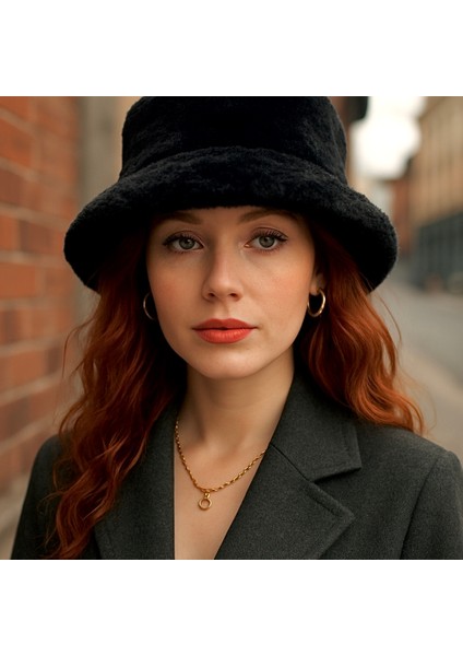 Kadın Peluş Bucket Şapka - Pamuk Kumaş Günlük Kışlık Kova Balıkçı Şapka fiyatları