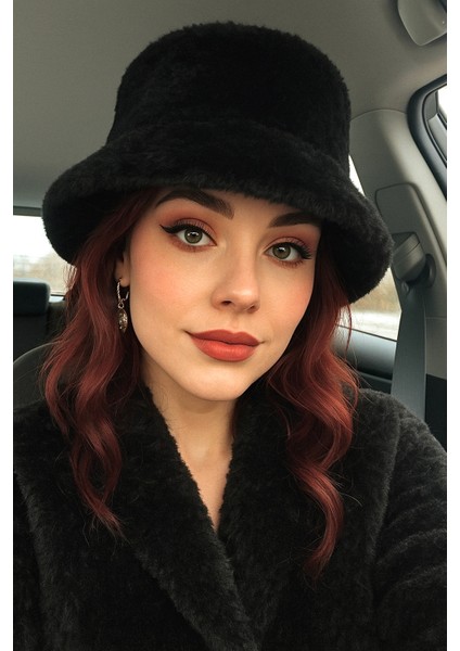 Kadın Peluş Bucket Şapka - Pamuk Kumaş Günlük Kışlık Kova Balıkçı Şapka modelleri