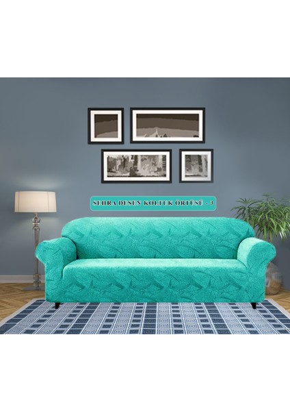 Koltuk Örtüsü Koltuk Kılıfı Jakarlı Esnek ve Lastikli Yıkanabilir 3 Kişilik Çekyat Örtüsü Bir Adet