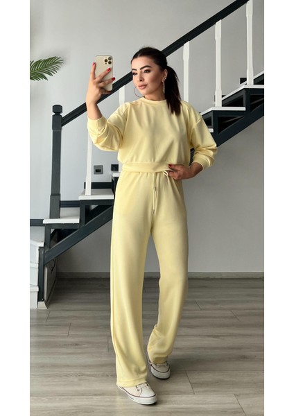 Sarı Modal Sweat-Pantolon Takım