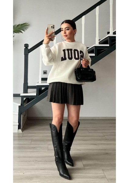 Ekru Soul Nakışlı 3 Iplik Sweatshirt indirimleri