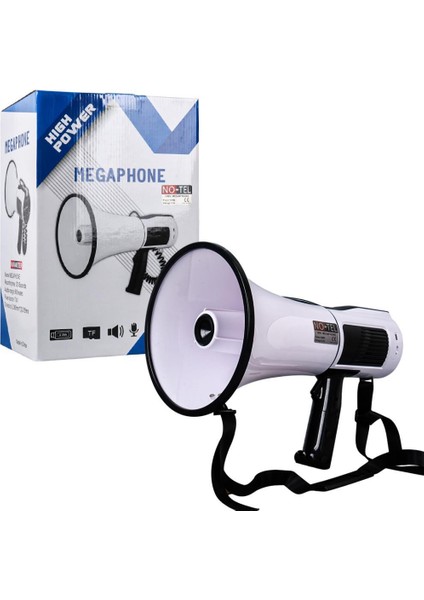 Notel 106U 100 Watt Bluetooth-Usb-Siren-Ses Kayıt Özelikli Dahili Bataryalı Büyük Boy Megafon