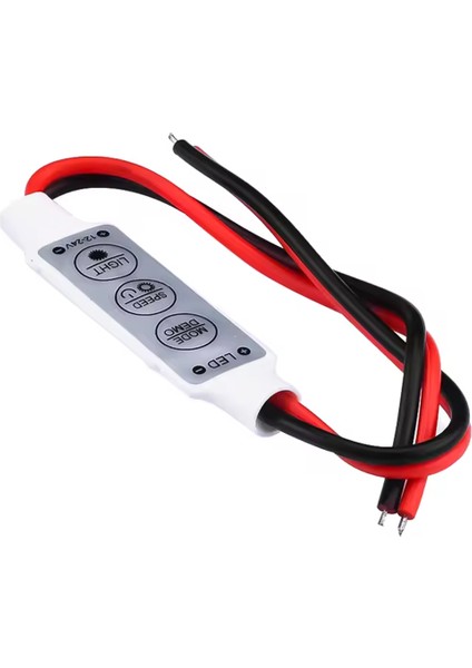 Powermaster 12-24 Volt Mini Üç Tuşlu Tek Renkli LED Kontrol Cihazı Kırmızı Siyah Kablo modelleri