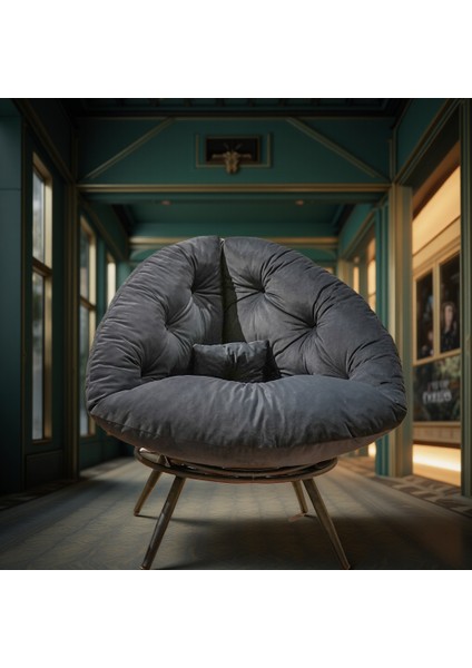 Metropolitan Style Füme Modern Berjer – Şık ve Rahat Tekli Koltuk | Geniş Oturumlu Okuma & Dinlenme Koltuğu