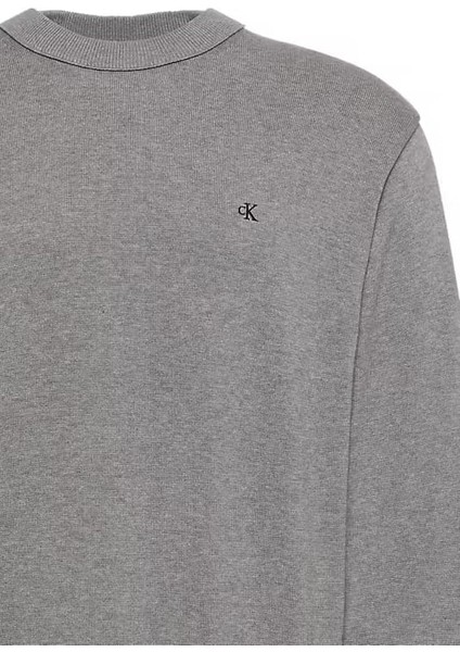 Erkek Regular Fit Monogram Nakışlı Kazak - Gri modelleri