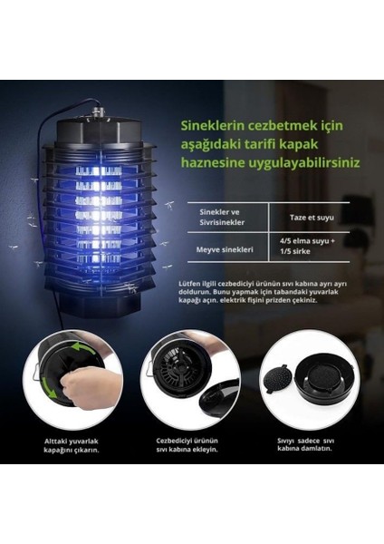 Böcek Kapanı/ Uçan Böcekleri Yok Eder / Sinek / Sivrisinek / Güve/ Prize Takılır / Alan 80M²