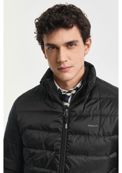 Erkek Regular Fit Dik Yaka Kaz Tüyü Mont - Siyah fiyatları