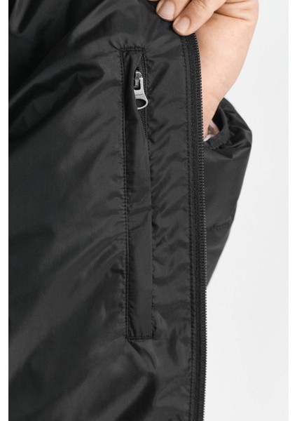 Erkek Regular Fit Dik Yaka Kaz Tüyü Mont - Siyah fırsatları