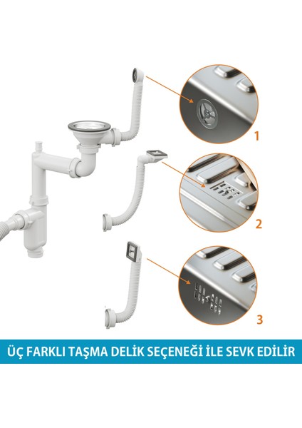 Comfort Mutfak Eviye Sifonu – Yer Kazandıran, Kolay Temizlenir, Ayarlanabilir Koku Önleyici, Gider Borulu-11,5 cm. eviye giriş Çaplı modelleri