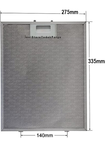 3155 Cam 60 Aspiratör Davlumbaz Için Alüminyum Filtre 275×335 mm Class