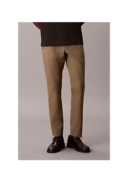 Erkek Slim Tech Stretch Pantolon - Kahverengi