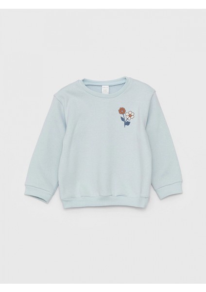 Lcw Baby Mavi Bisiklet Yaka Uzun Kollu Kız Bebek Sweatshirt ve Tayt 2'li Takım fiyatları