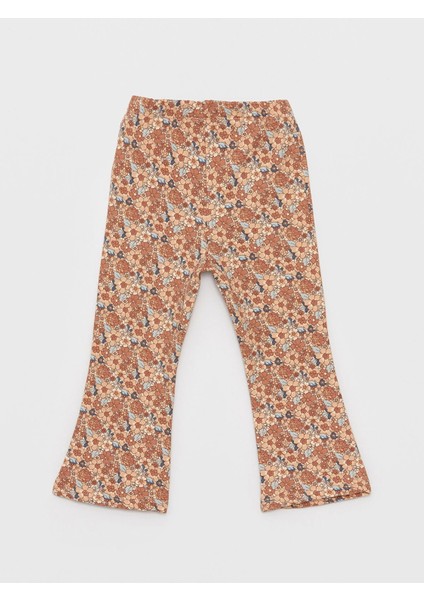 Lcw Baby Mavi Bisiklet Yaka Uzun Kollu Kız Bebek Sweatshirt ve Tayt 2'li Takım