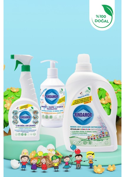 Bebek Hijyen Seti- Kokusuz Sıvı Çamaşır Deterjanı-Emzik Biberon Temizleyici-Leke Çıkarıcı