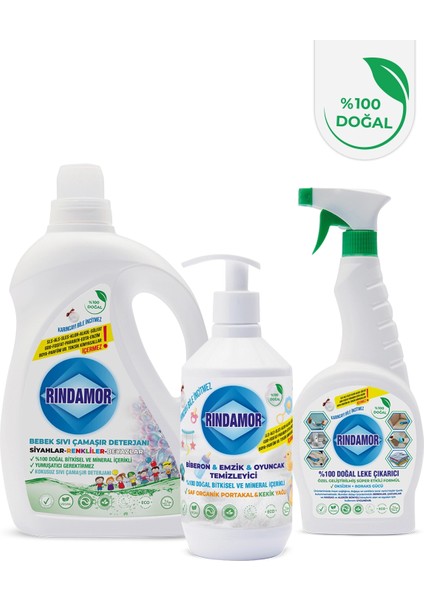 Bebek Hijyen Seti- Kokusuz Sıvı Çamaşır Deterjanı-Emzik Biberon Temizleyici-Leke Çıkarıcı modelleri