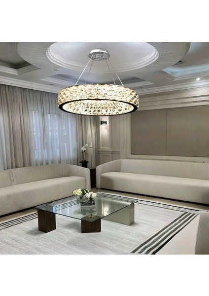 Olympos Krom Sarkıt Salon Avizesi 60 cm fiyatları