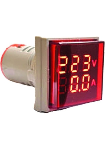 Voltampermetre 50-500V 0-100A Ac Kare Yeşil