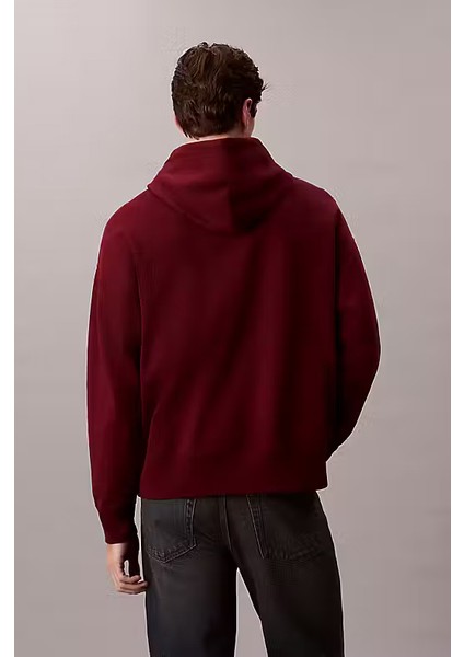 Erkek Regular Fit Premium Terry Kapüşonlu Sweatshirt - Bordo fiyatları