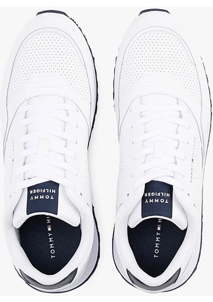 Erkek Dokulu Panelli Runner Sneaker - Beyaz indirimleri