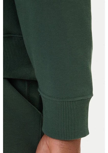 Erkek Regular Fit Monogram Nakışlı Sweatshirt - Yeşil indirimleri