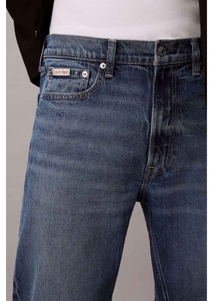 Erkek Düz Kesim Pamuklu 5 Cepli Jean Pantolon - Mavi indirimleri