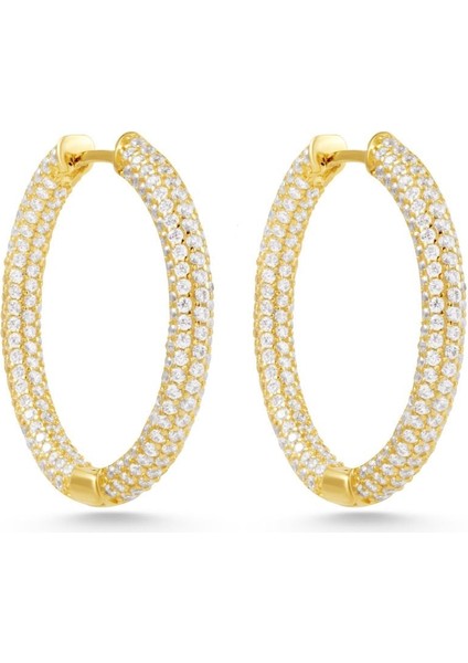 Taşlı Döngü 14 Ayar Altın Halka Küpe fiyatları