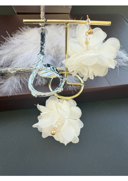 Tül Çiçekli Boncuklu Altın Kaplama Malzemeli Konsept Kararmaz Küpe Çift, Party, Özel Gün, Düğün fırsatları