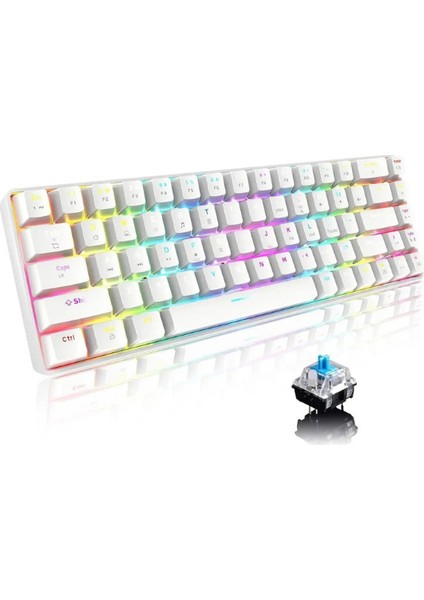 Oyuncu Klavyesi T60 Rgb Full Mekanik %60 Blue Switch Gaming Klavye Rgb Işıklı Kablolu Q Klavye fiyatları