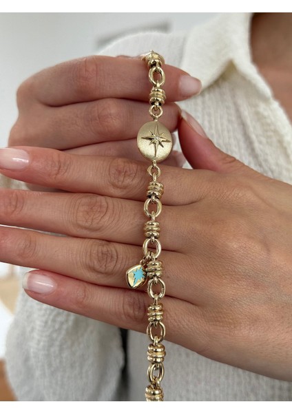 Vintage Mineli Kutup Yıldızı 14 Ayar Altın Bileklik fiyatları