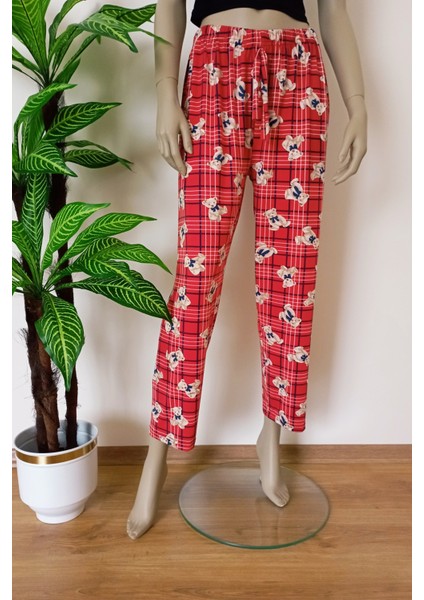 Milan Kadın Desenli Yumuşak Dokulu Esnek Pijama Altı fırsatları