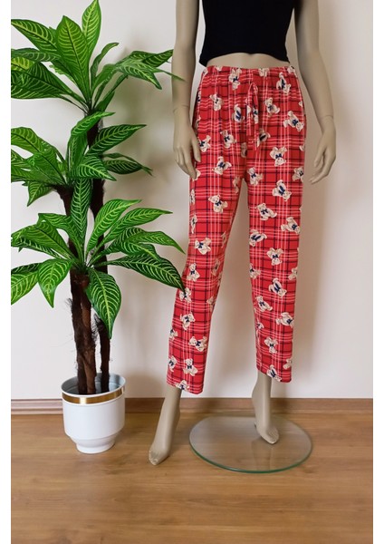 Milan Kadın Desenli Yumuşak Dokulu Esnek Pijama Altı indirimleri