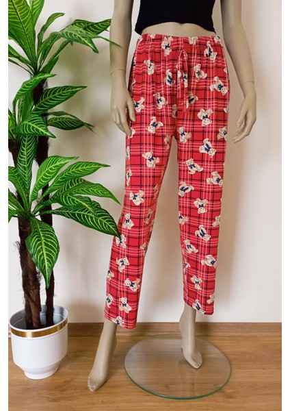 Milan Kadın Desenli Yumuşak Dokulu Esnek Pijama Altı