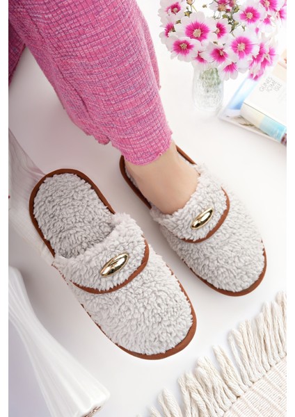 Kadın Ev Terliği Peluş Yıkanabilir Içi Yünlü Kürklü Terlik Misafir Çeyiz Bohça Gelin Terliği