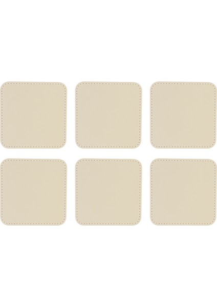 Bardak Altlığı,6’lı Set,masaüstü Kare Cup Coaster,vegan Suni DERI,11X11 Cm.,bej fırsatları