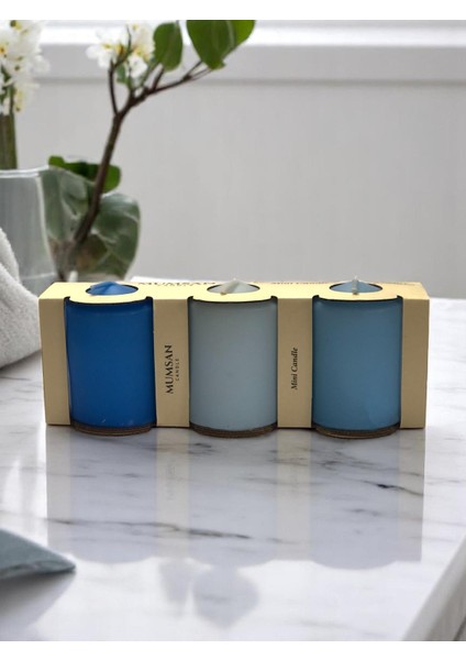 Silindir Mumu 3 Lü Baton Mum 50MM Çap 70 mm Boy Gövde Boya Geçişli Renkli Baton Mum (3’lü Hediyelik Set)